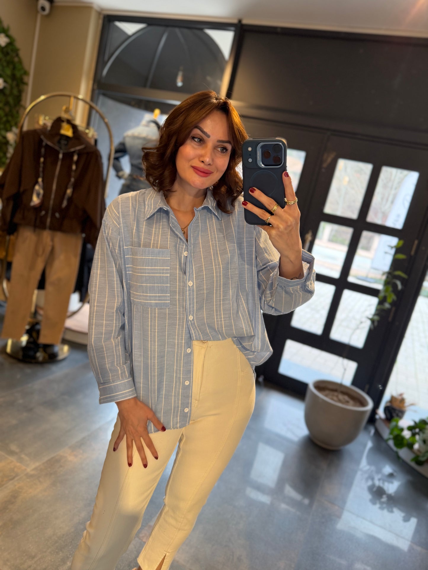 Rent Mavi Çizgili Gömlek