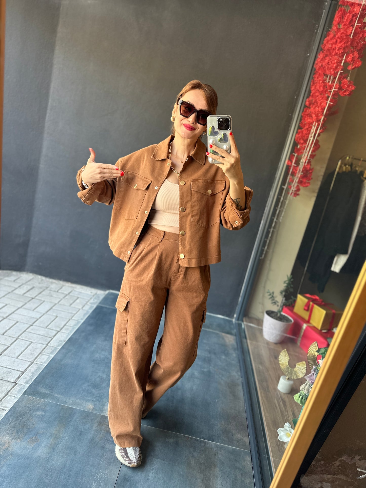 Baisu Camel Jean Ceket