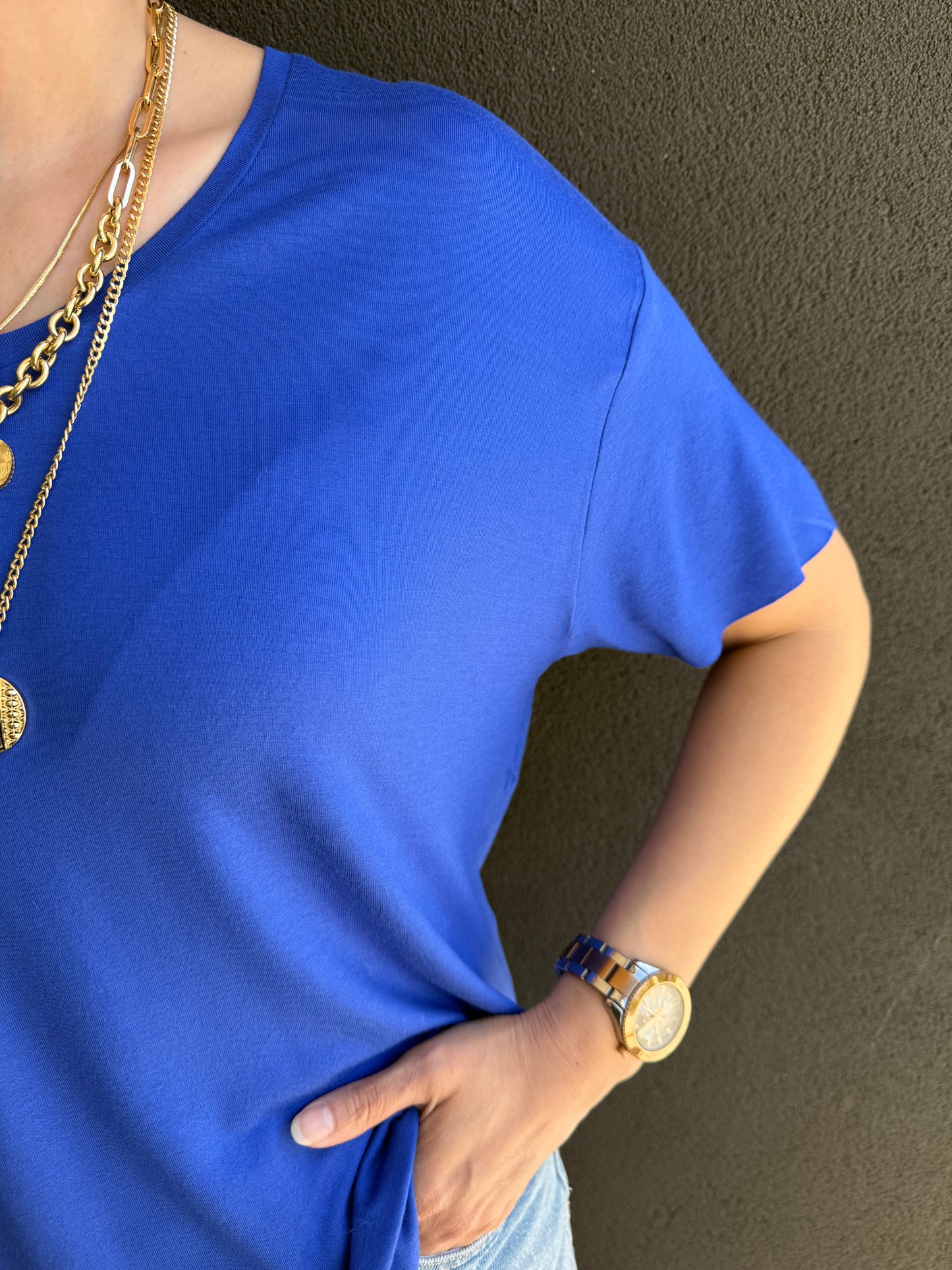 The Secret Mavi Yuvarlak Yaka Basic