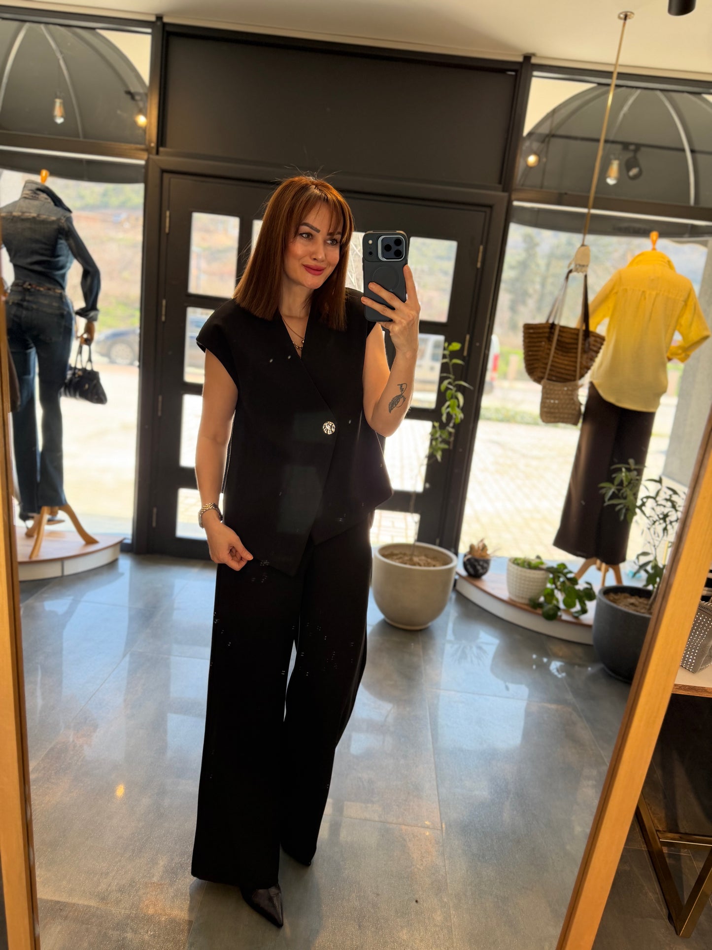 Miley Maskülen Siyah Krep Takım