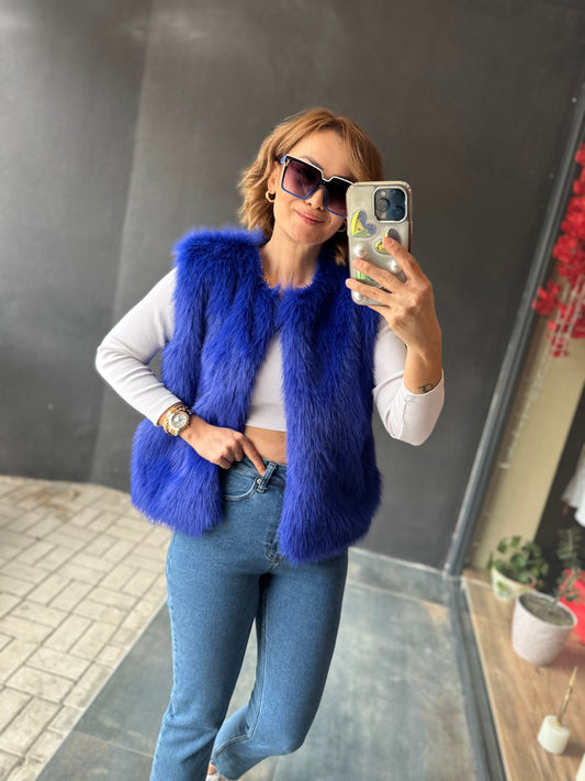 Gale Mavi Kürk Yelek