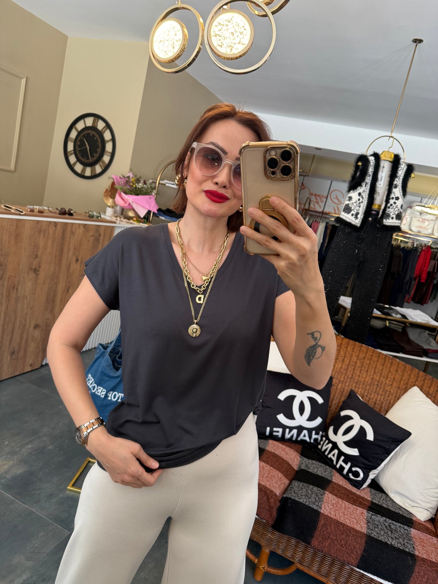 The Secret Antrasit Basic T-Shirt