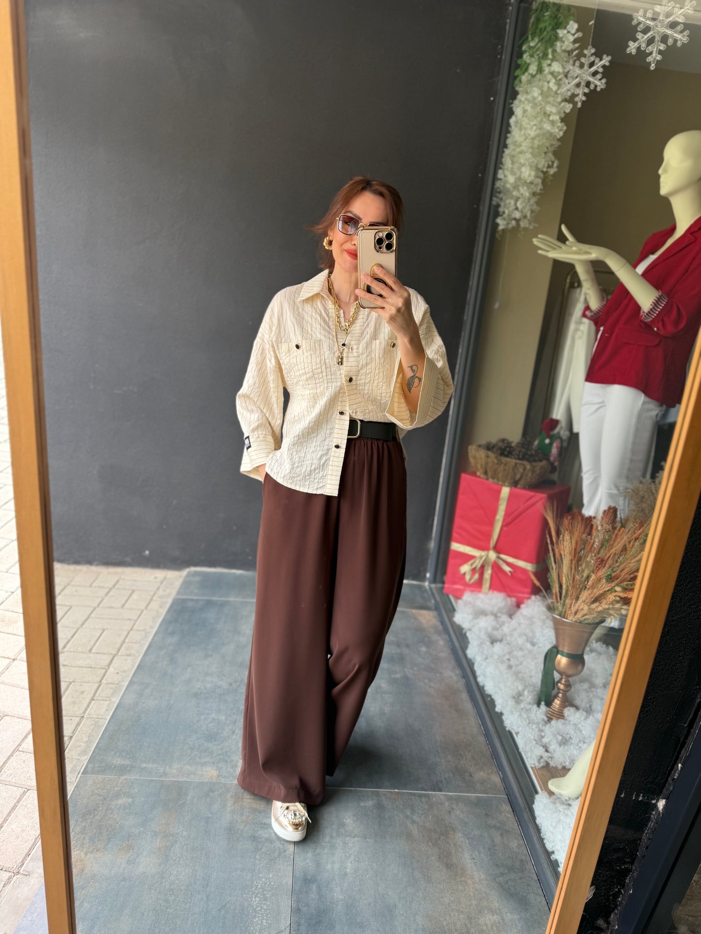 Rain Kahve Palazzo Pantolon