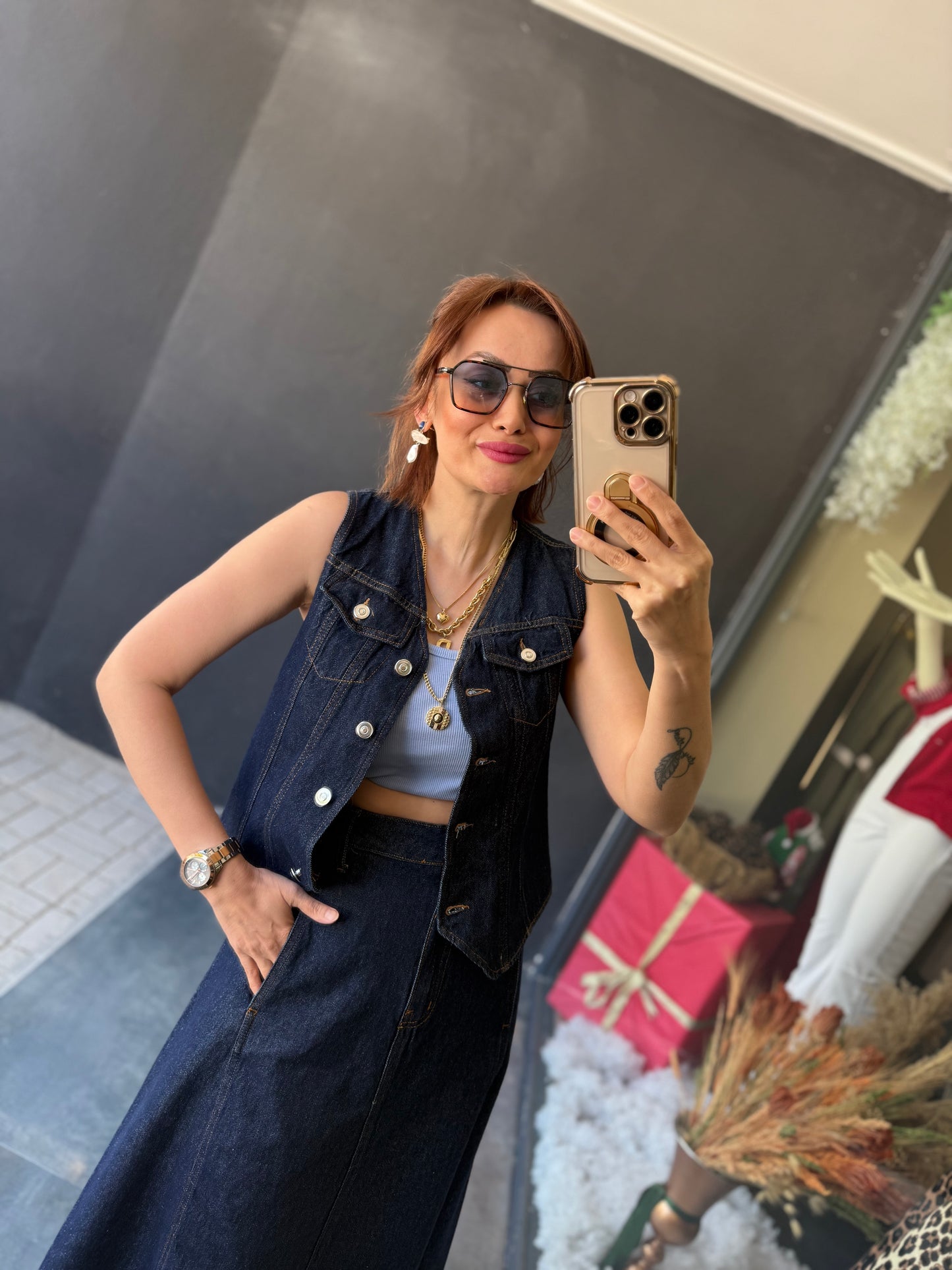 Porto Lacivert Jean Etek & Yelek Takım