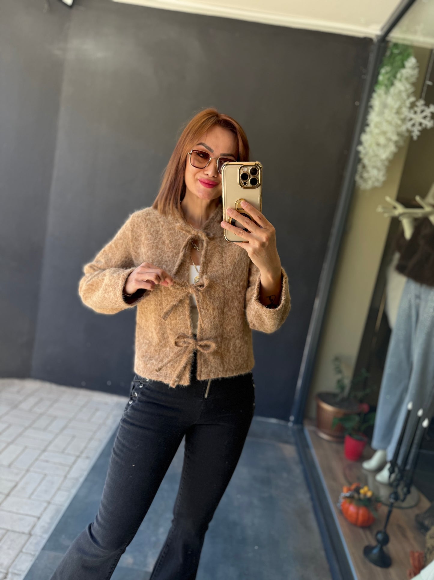 Creyn Kahve Keçe Hırka