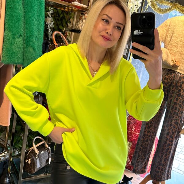 Neon Yeşil Scuba Sweatshirt