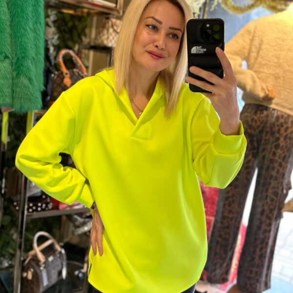 Neon Yeşil Scuba Sweatshirt