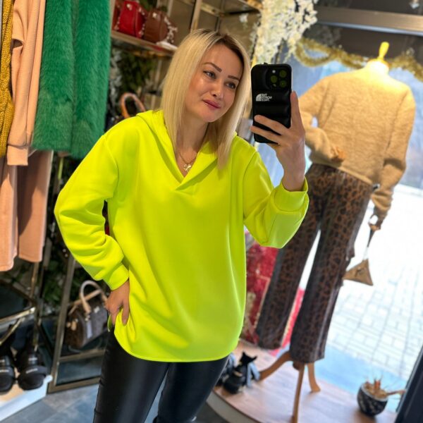 Neon Yeşil Scuba Sweatshirt