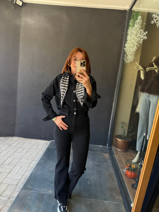 Xlove Siyah Toparlayıcı Jean Tulum