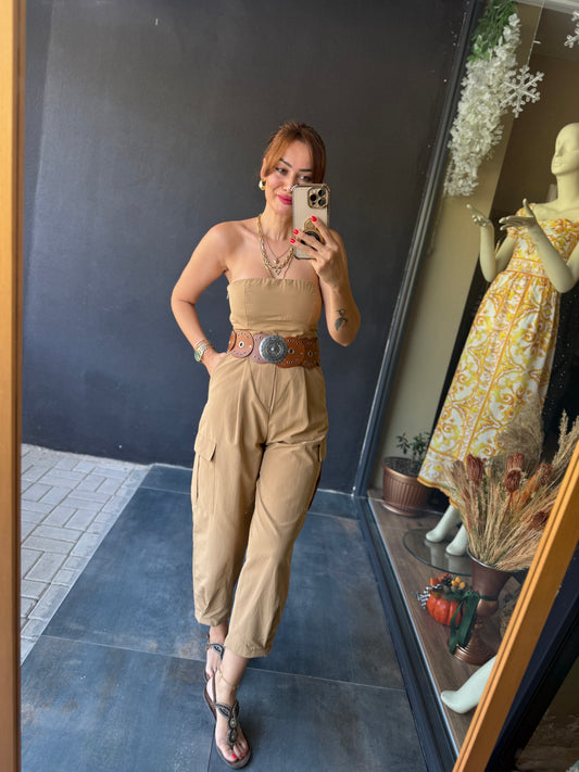 Ateks Straplez Bej Tulum