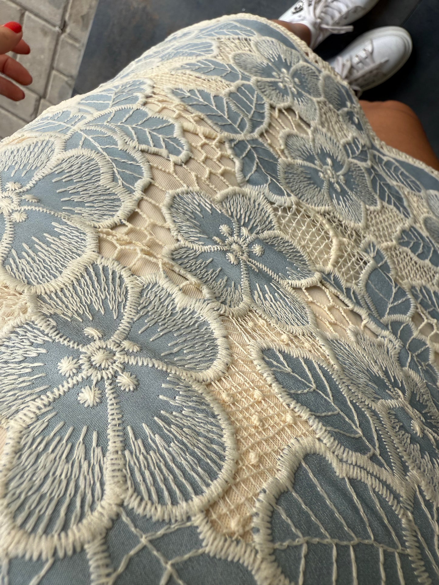 Whisk Mavi Güpür Elbise