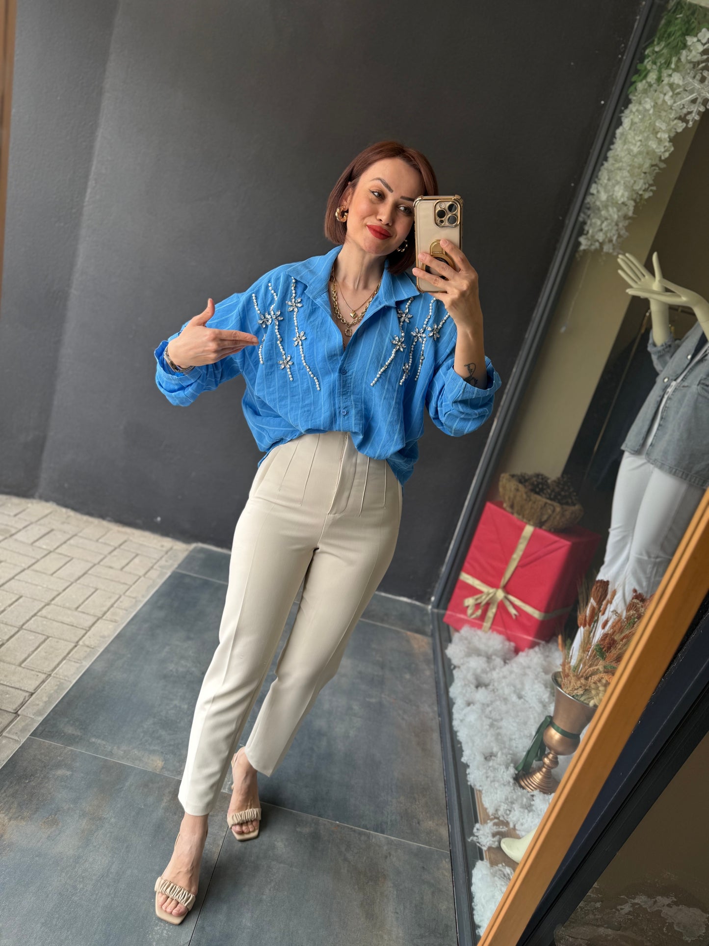 She Taş Pensli Pantolon