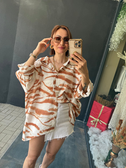 Mssi Kahve Tensel Gömlek