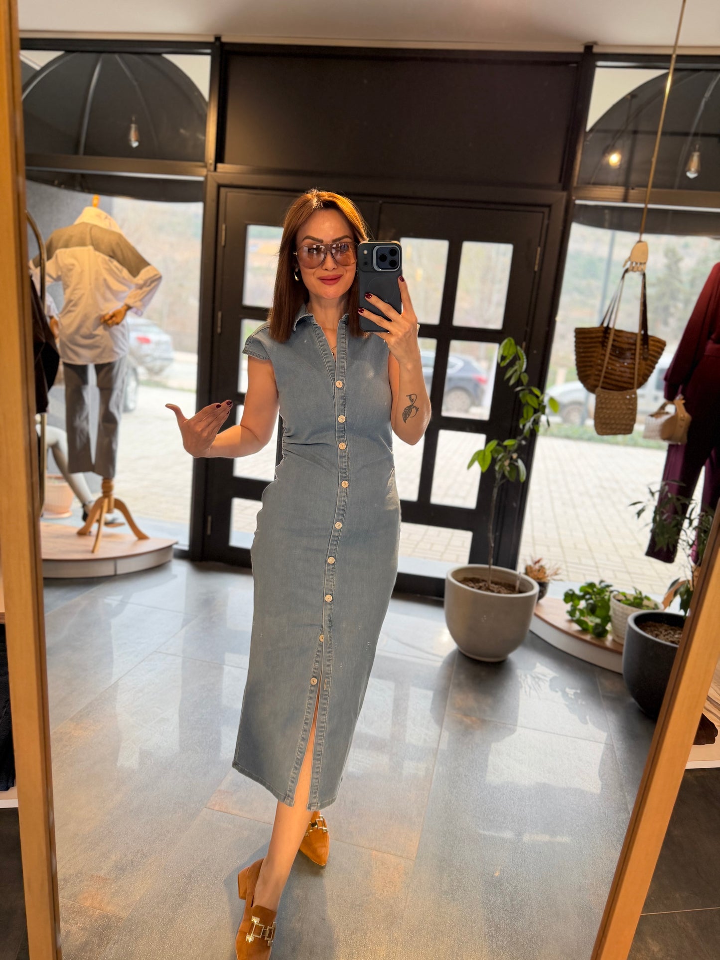 Yukigo Buz Mavi Jean Elbise