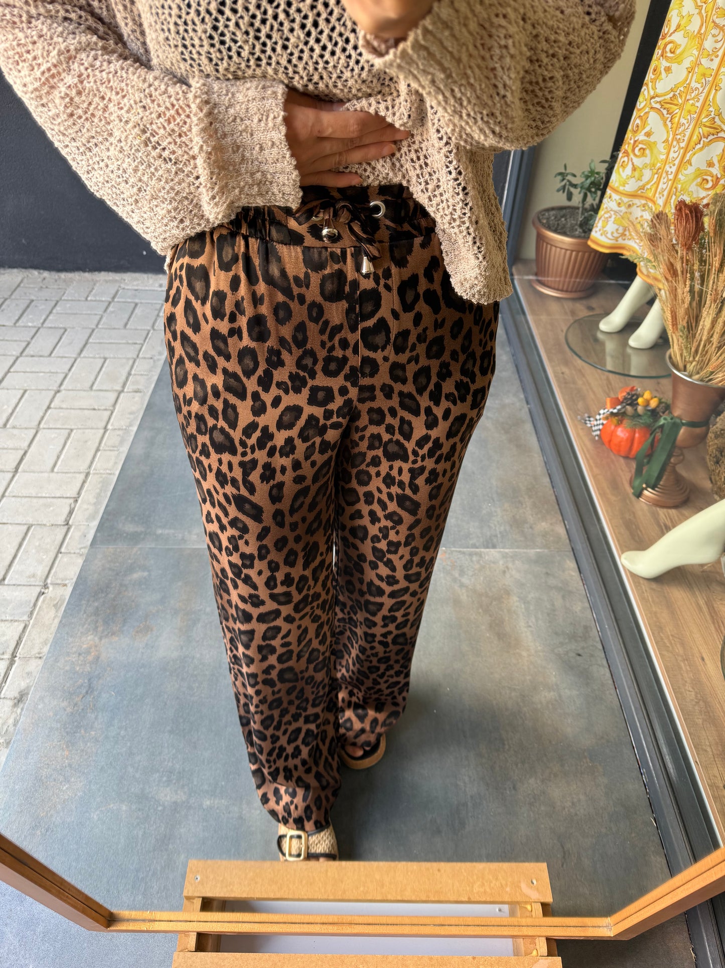 Virna Kahve Leopar Pantolon