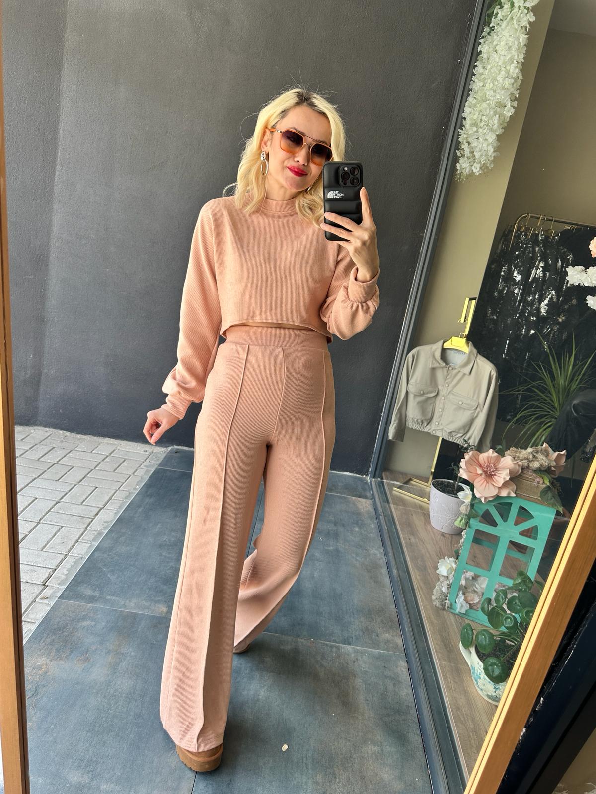 Caddy Fashıon Camel Simli Takım