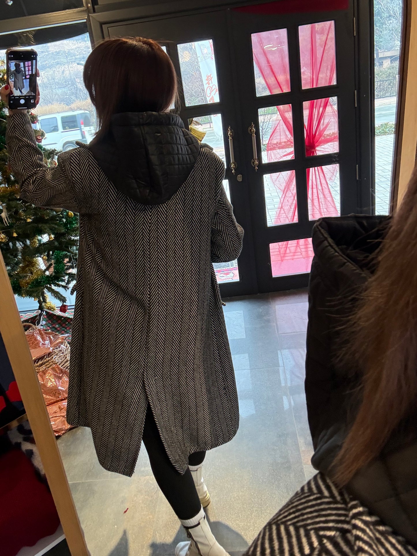 Keyja Siyah Çizgili Yelekli Kaşe Kaban