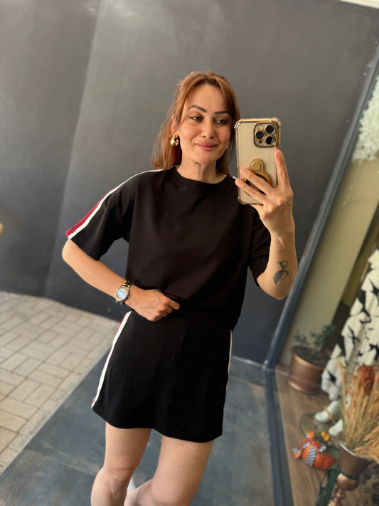 Ophira Siyah Etek&Şort Takım