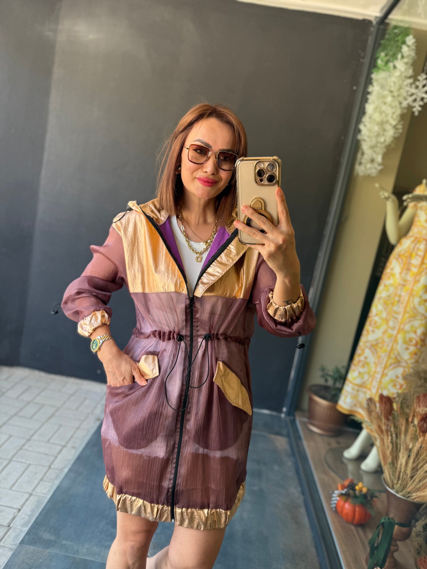 S.c.h Metalik Trenchcoat