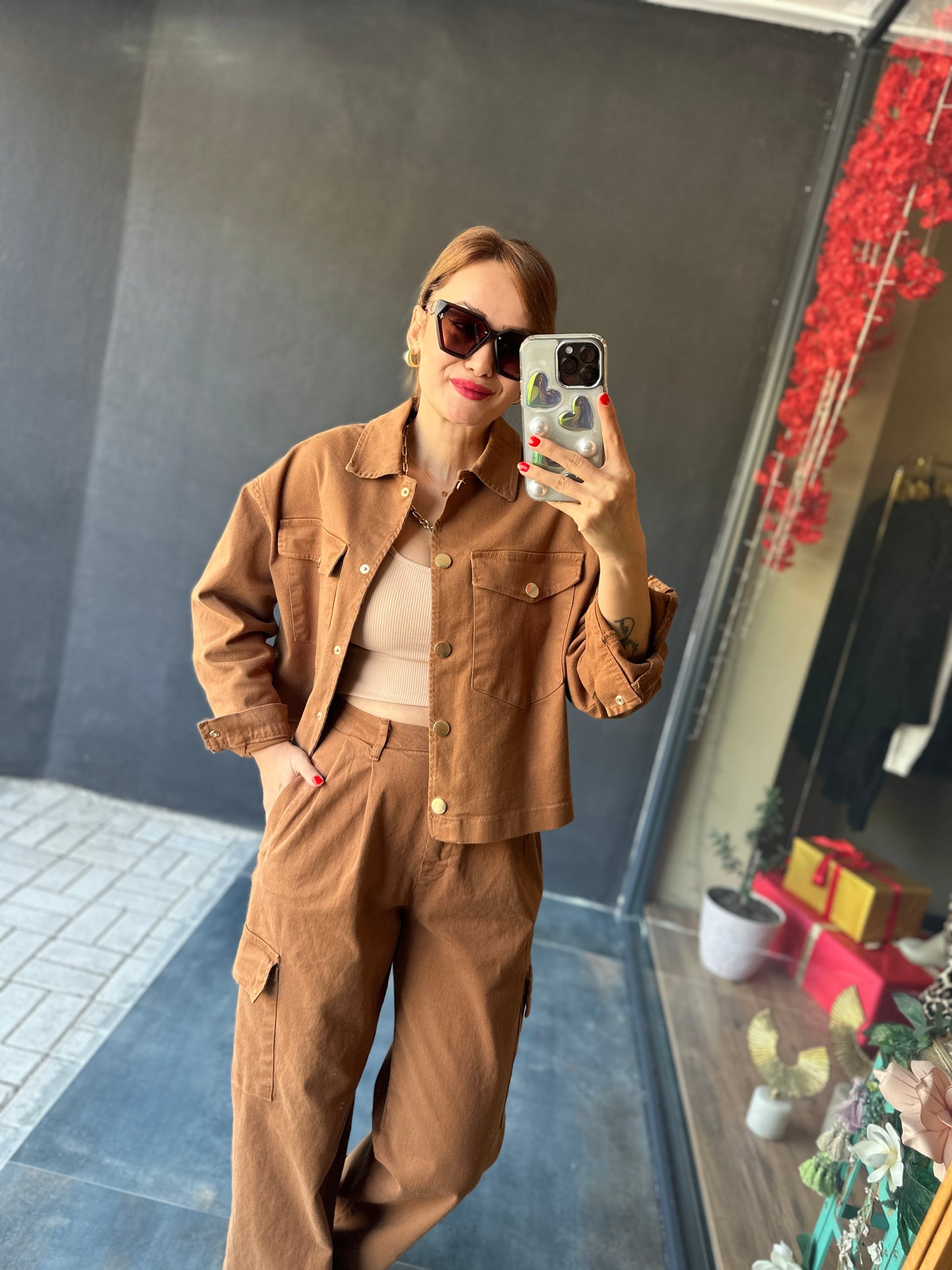 Baisu Camel Jean Ceket