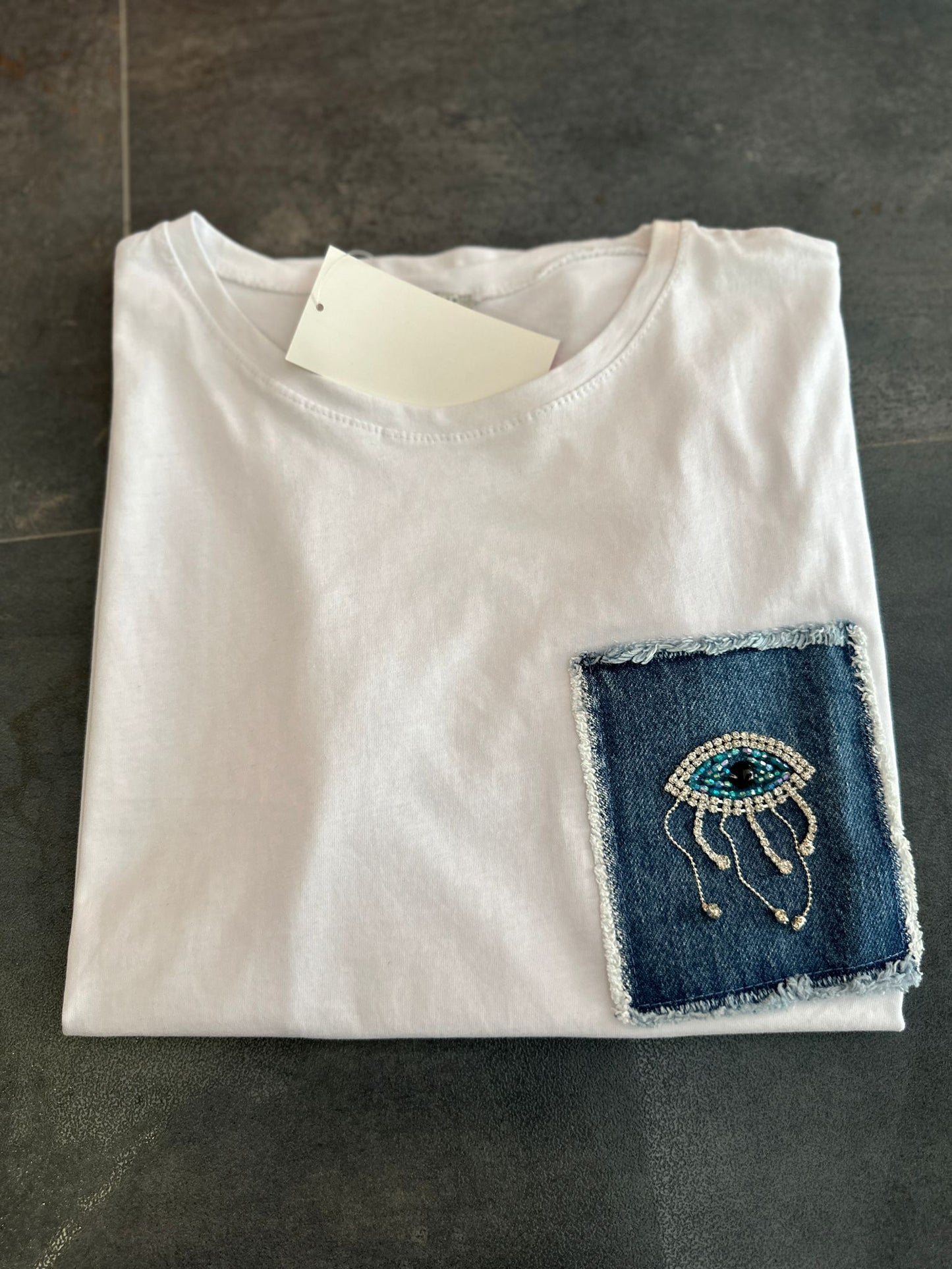 İpeksi 7 Kot Cep Detaylı Beyaz T-Shirt