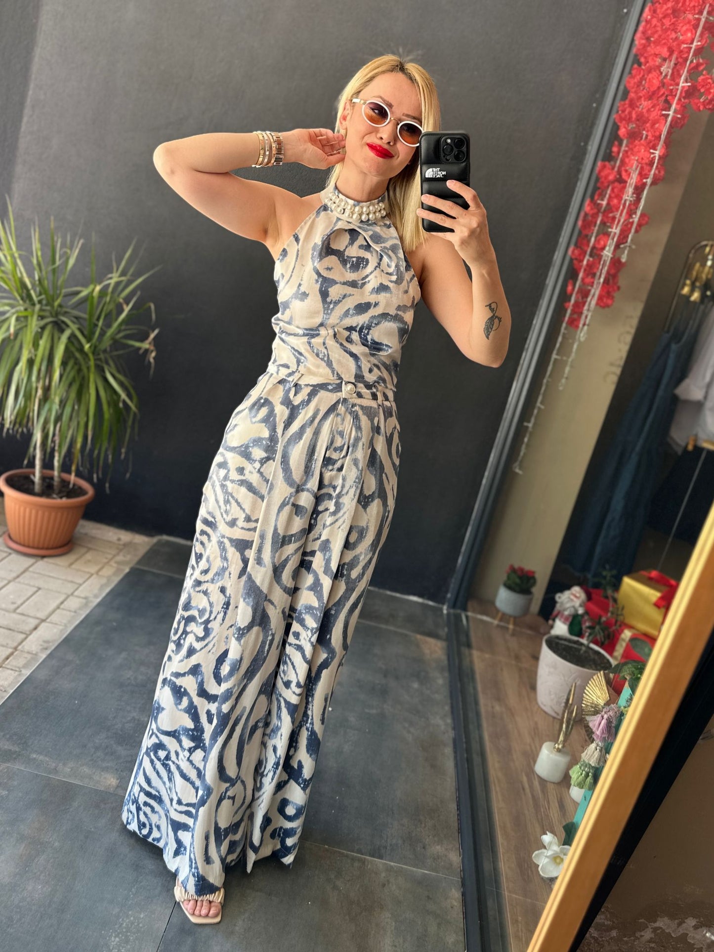 Rio Mavi Saten Halter Takım
