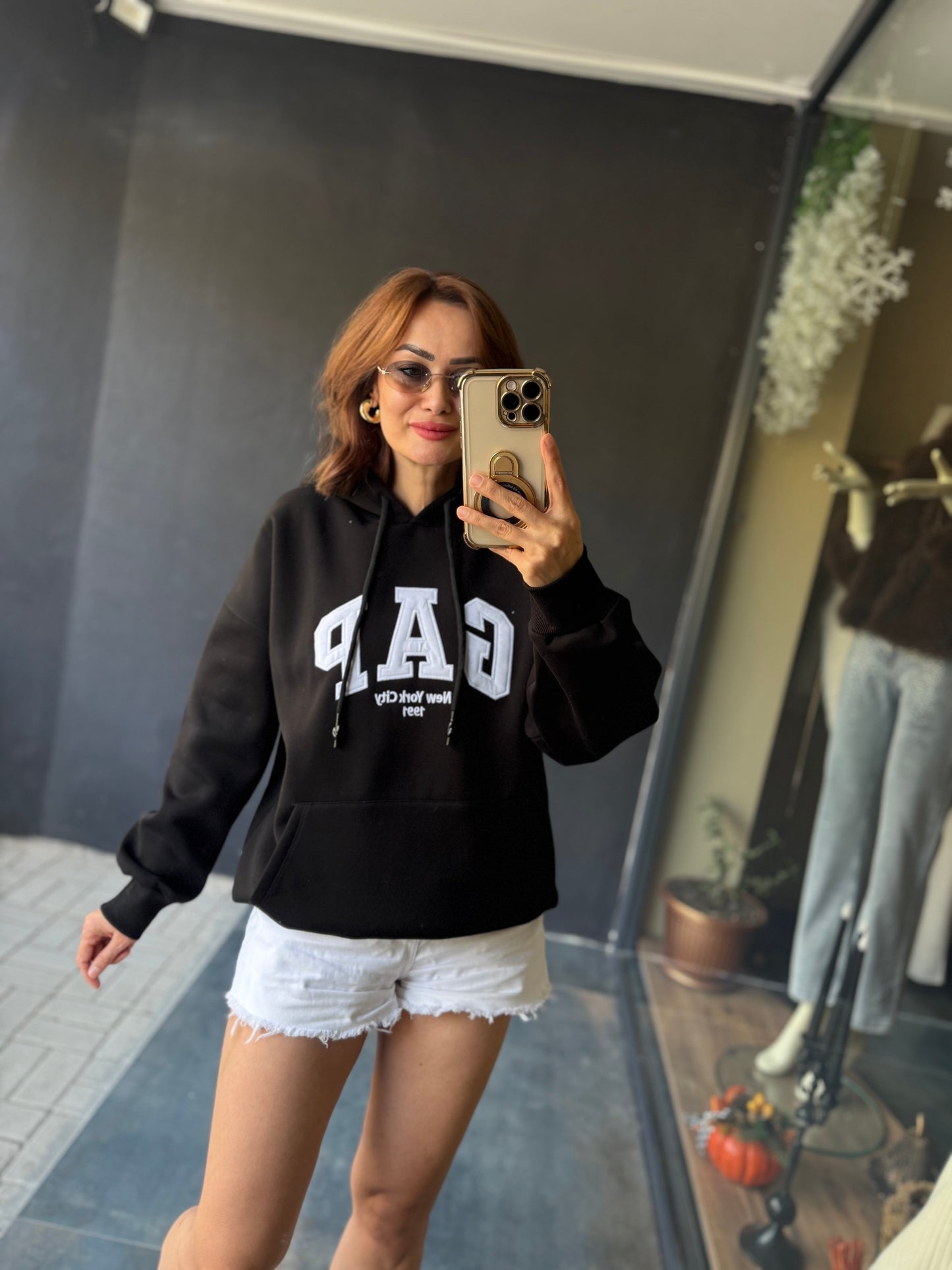 Muvy Siyah Kabartmalı Gp Sweatshirt