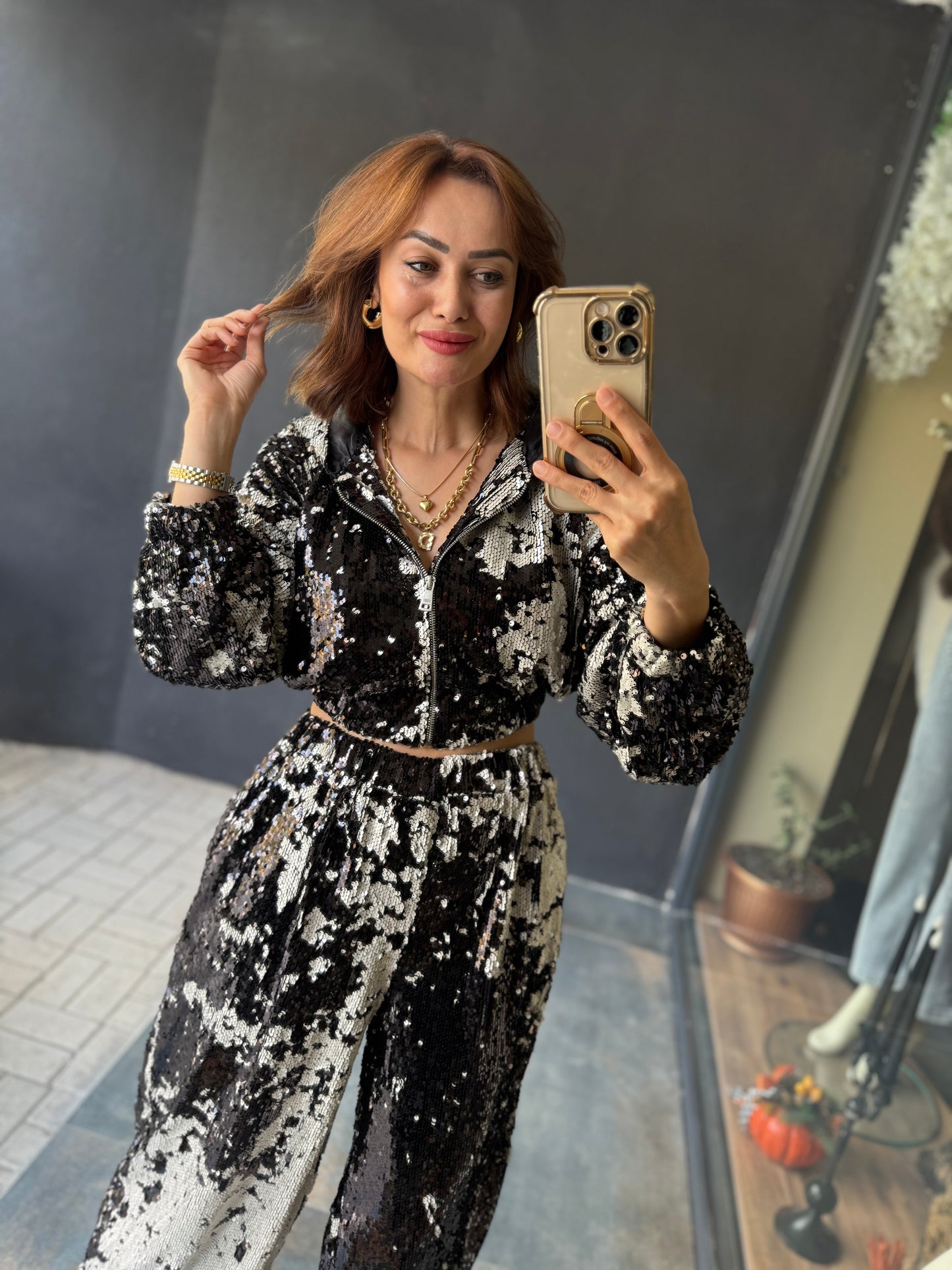 Kanty Siyah Pullu Takım