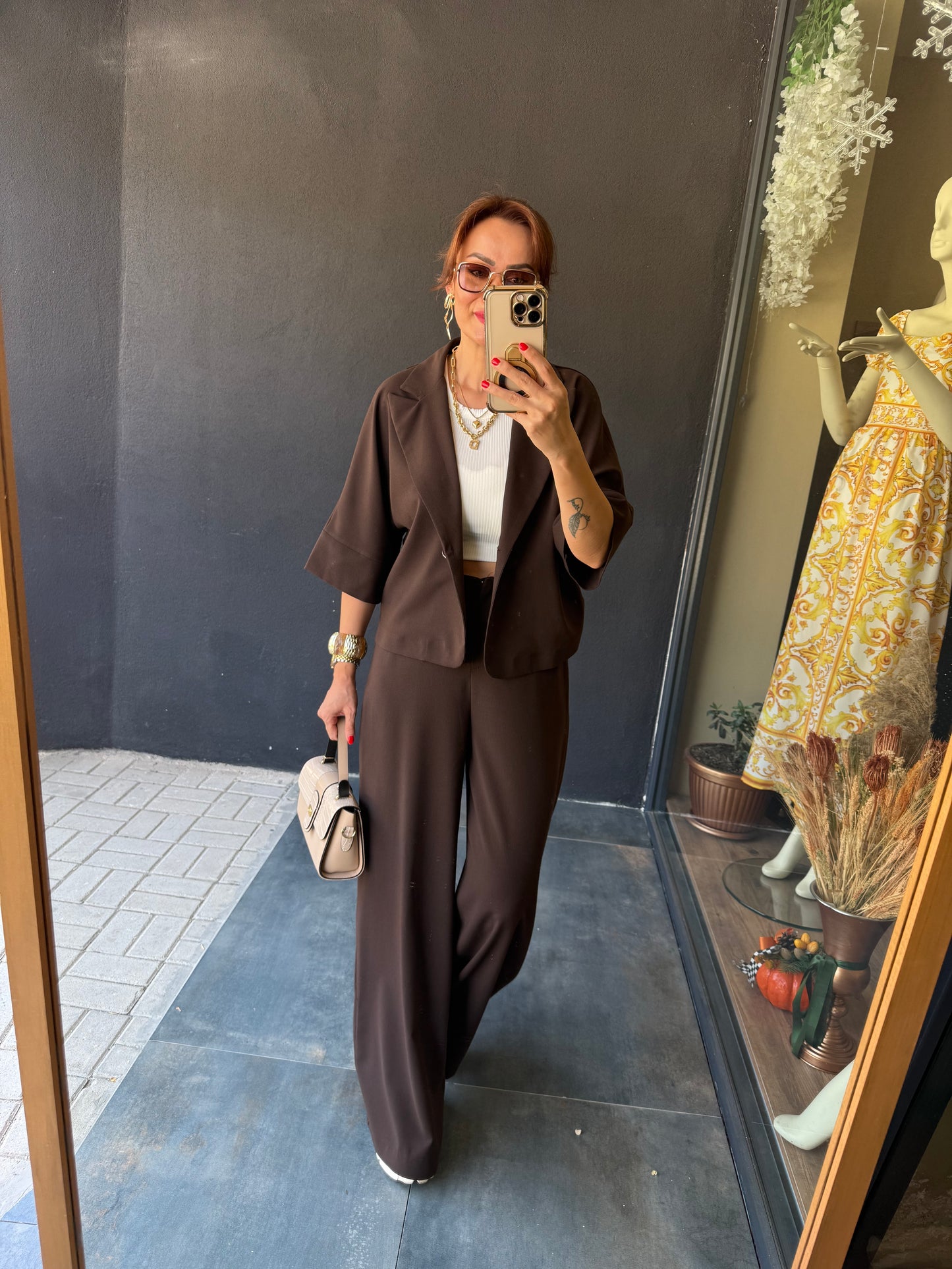 Belt Kahve Ceket & Pantolon Takım