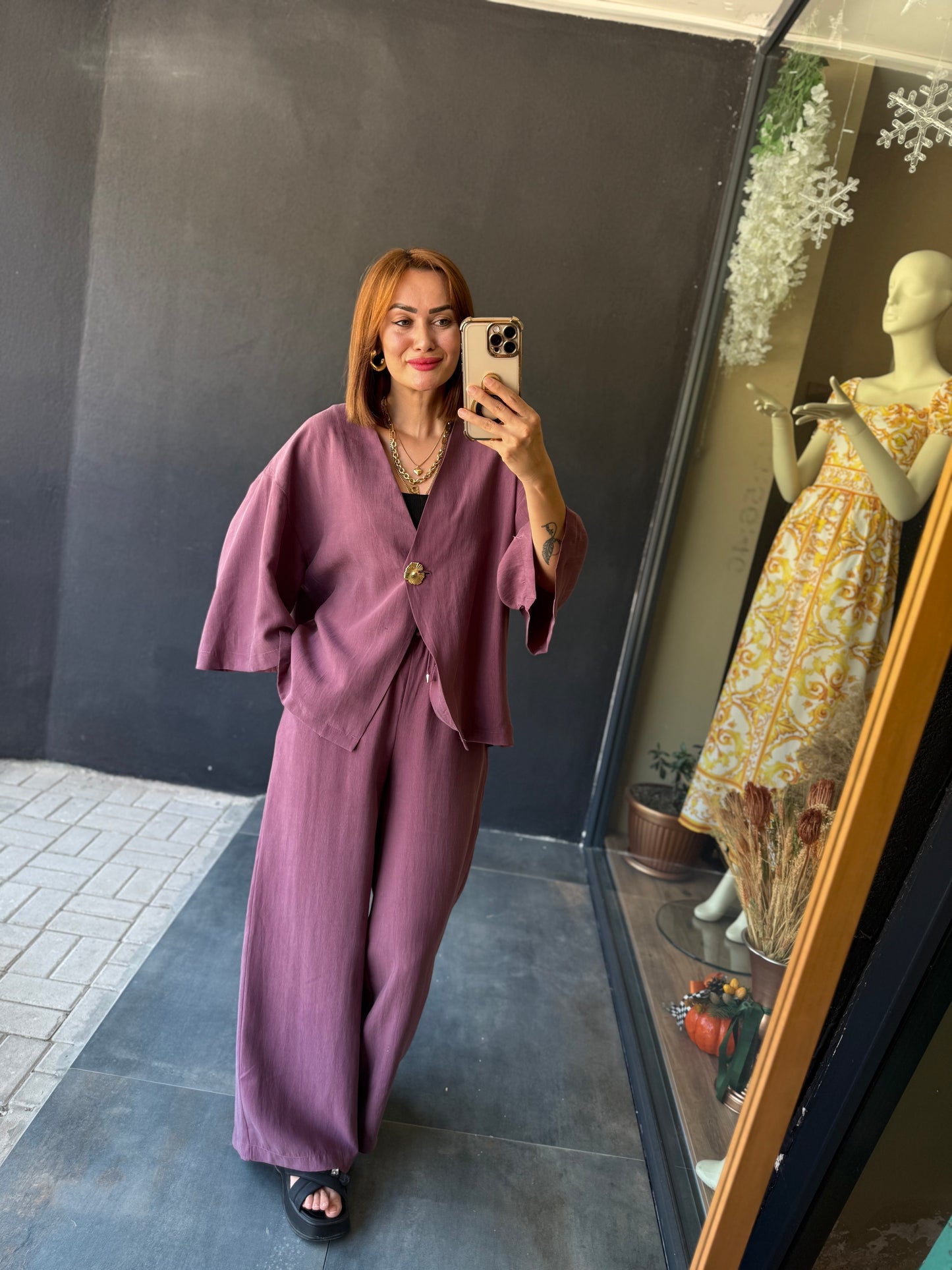 Ozyi Bordo Tensel Takım