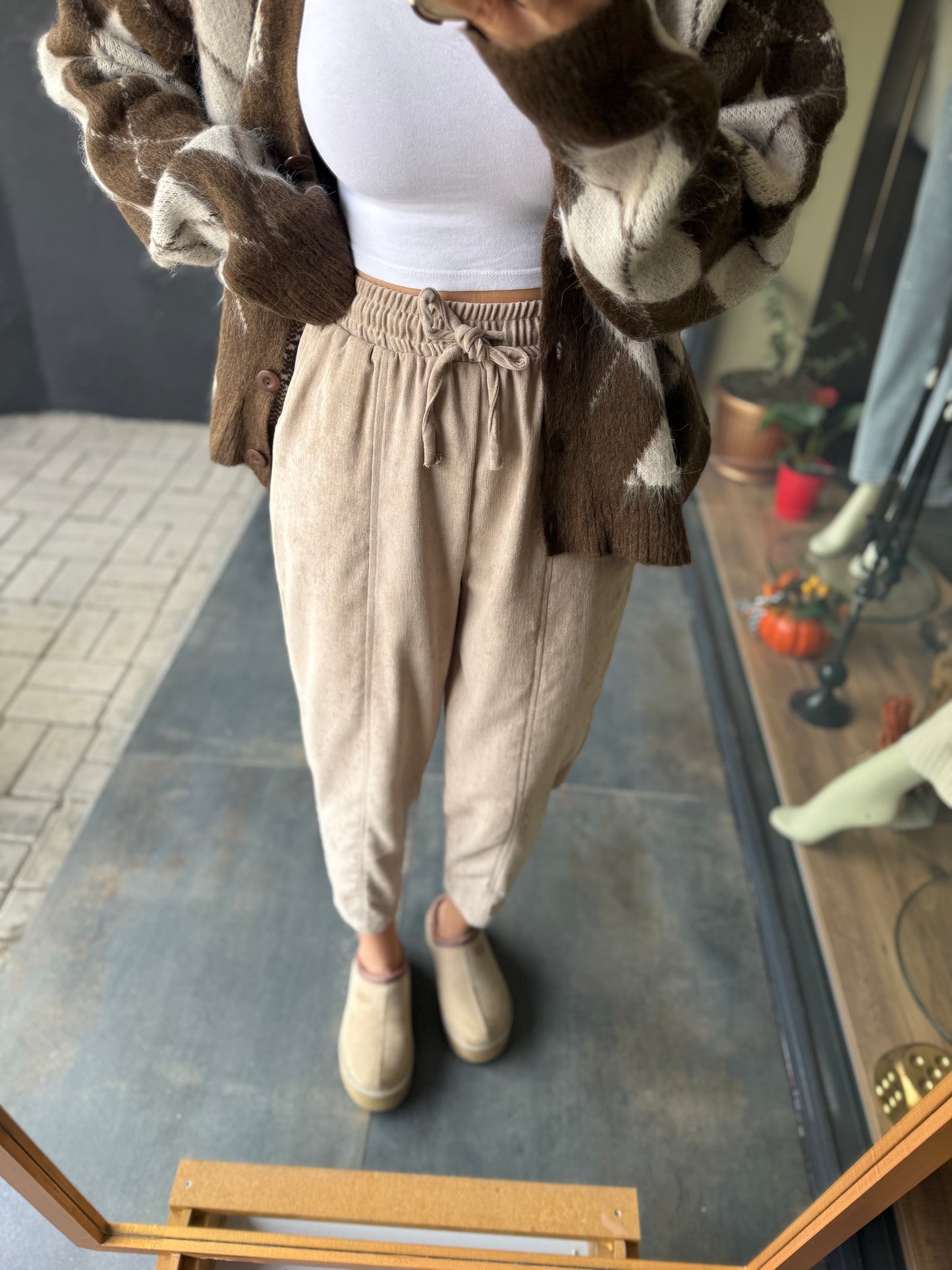 Sory Bej Kadife Pantolon