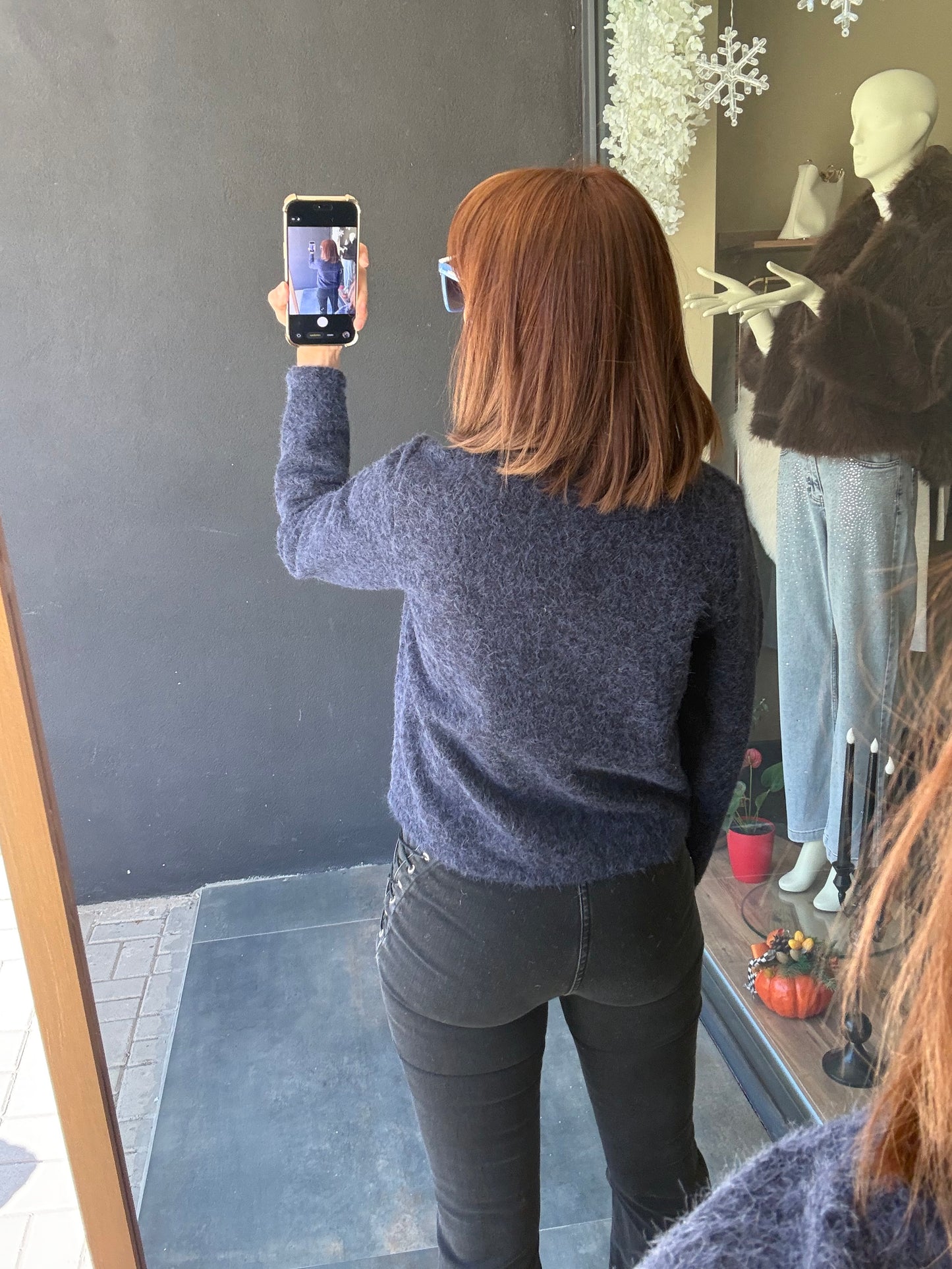 Creyn Lacivert Keçe Hırka