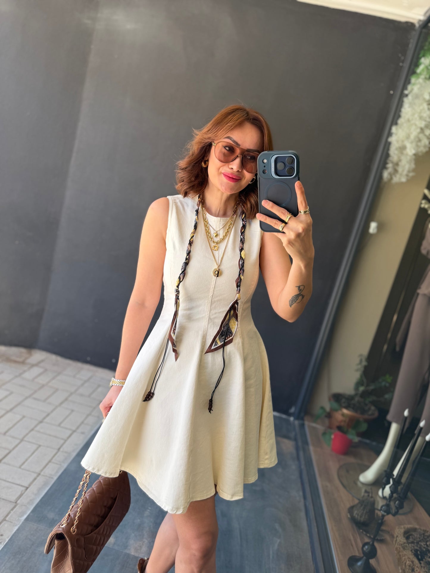 Sezi Bej Jean Mini Elbise