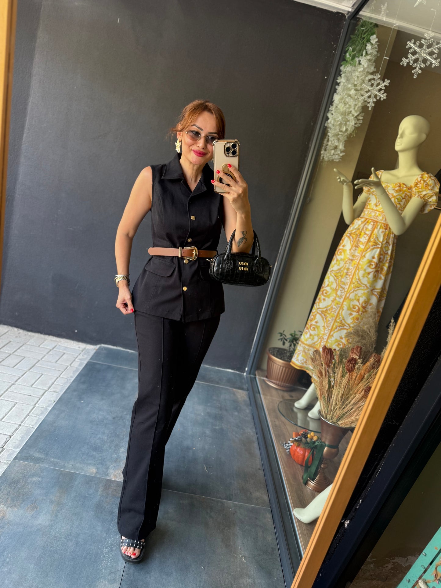 Hıty Siyah Jean Yelekli Takım