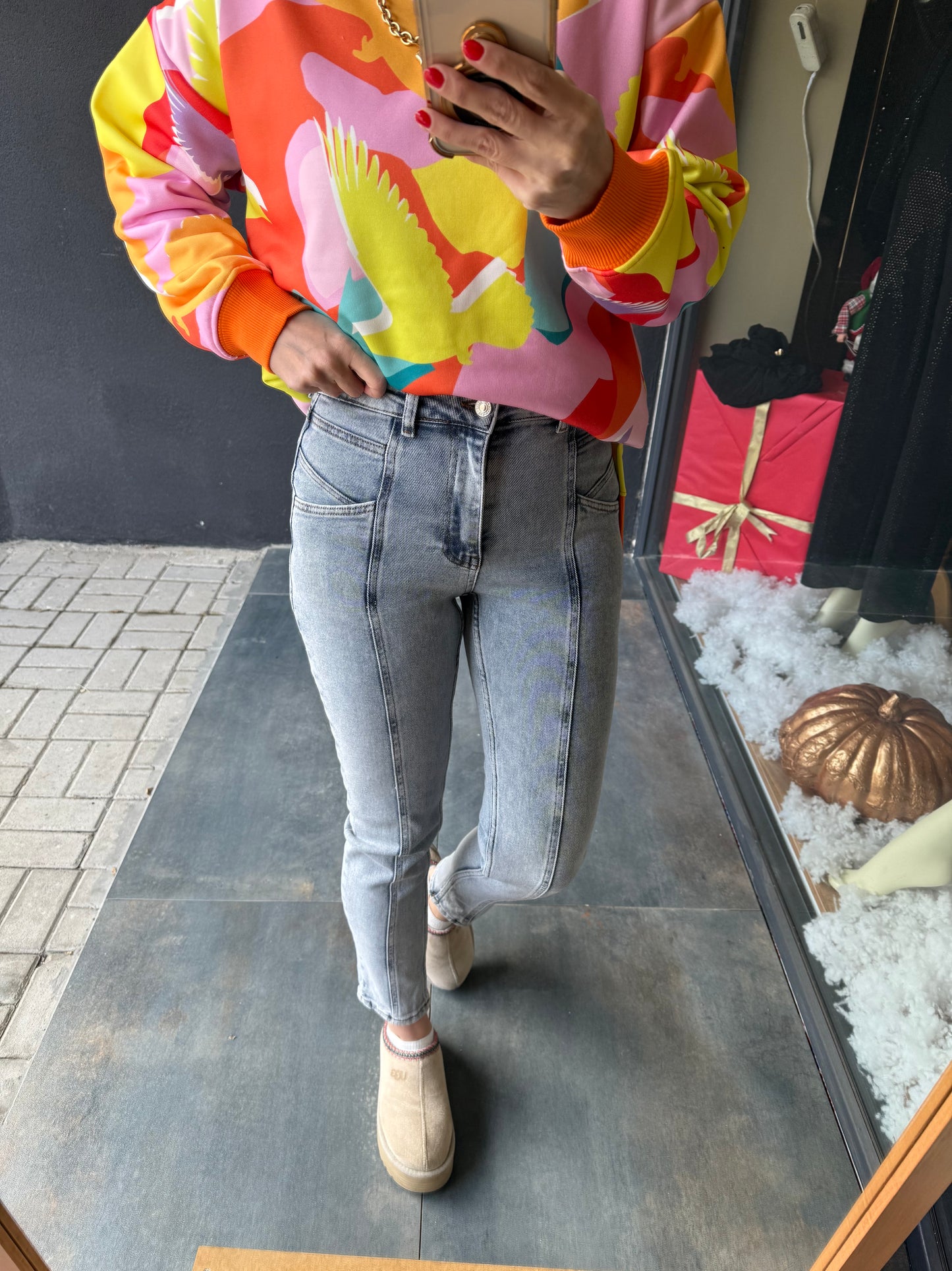 Xlove Buz Önden Şeritli Jean