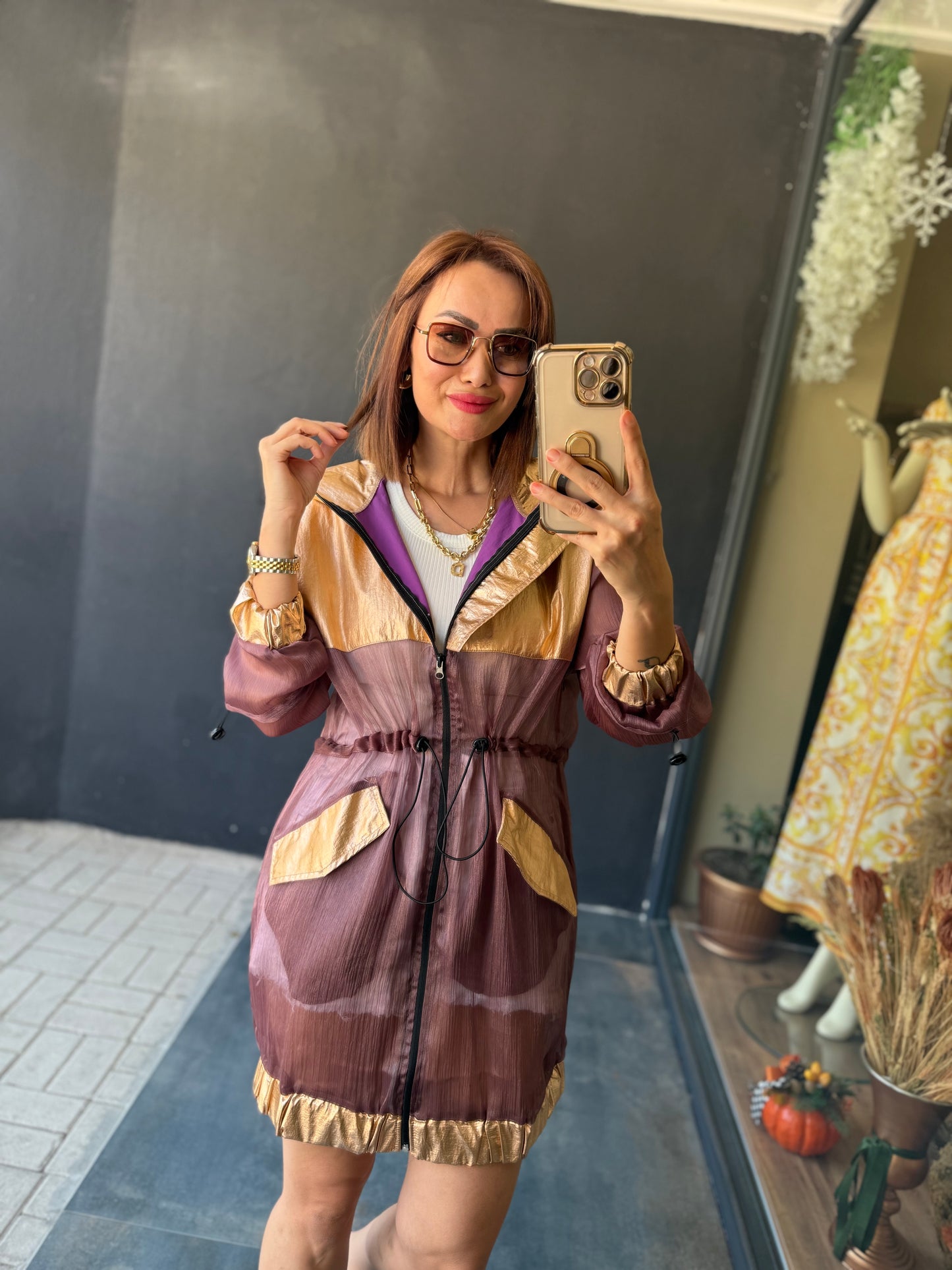 S.c.h Metalik Trenchcoat