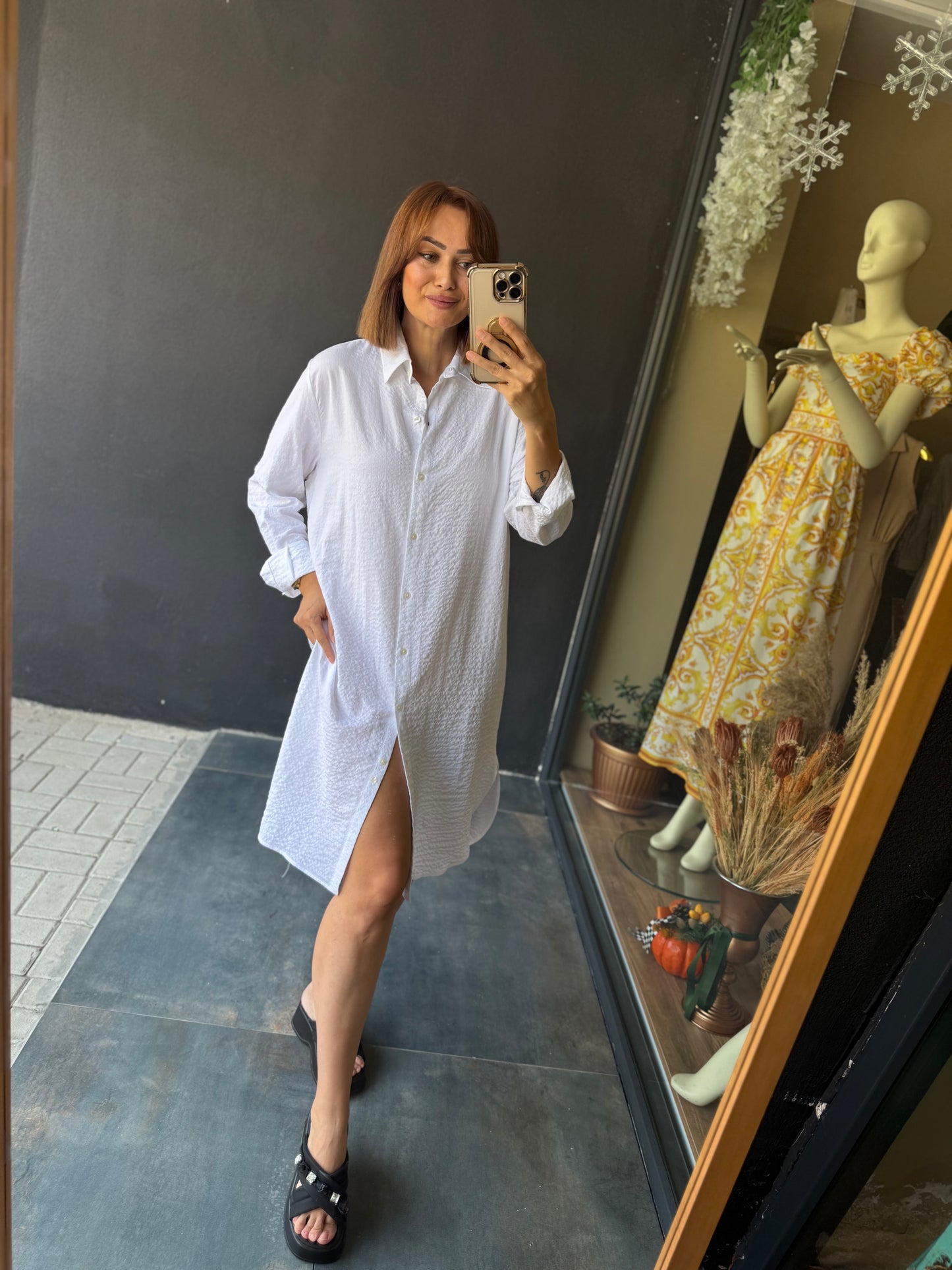 Purina Beyaz Gömlek & Tunik Elbise