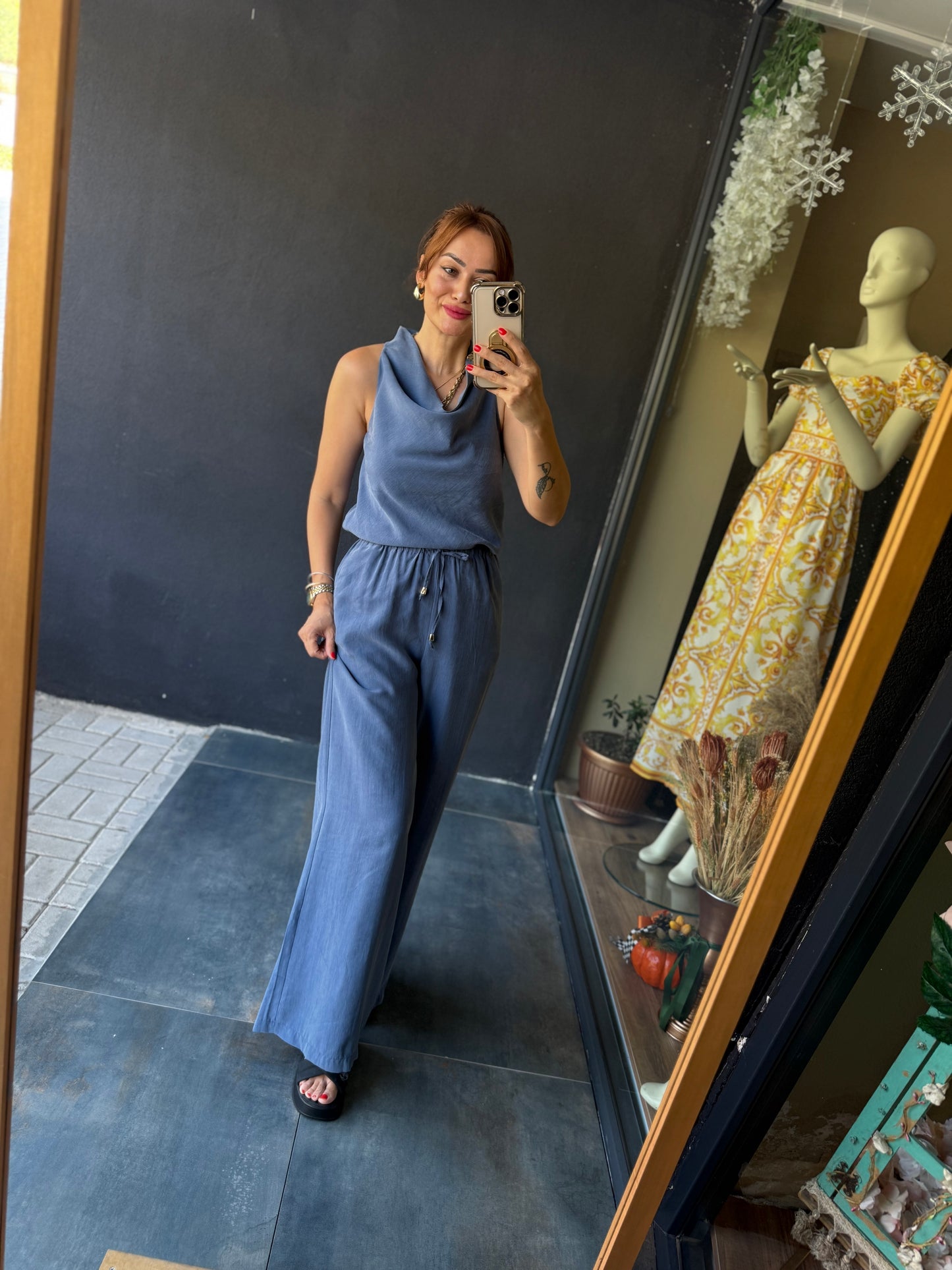 Agatha Mavi Tensel Takım