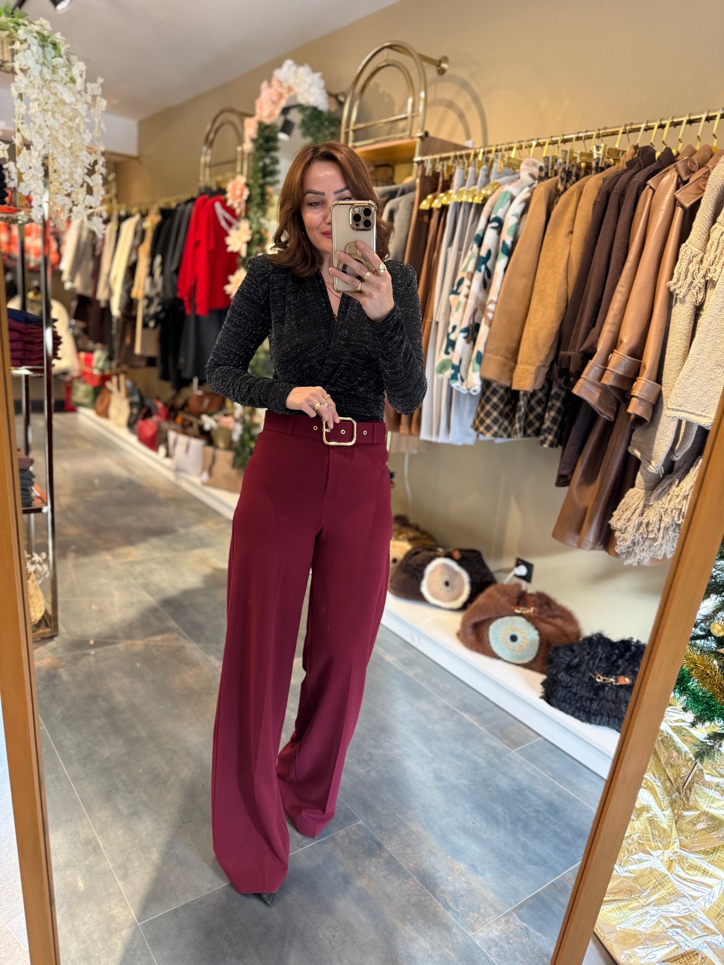 Nira Kruvaze Simli Bluz