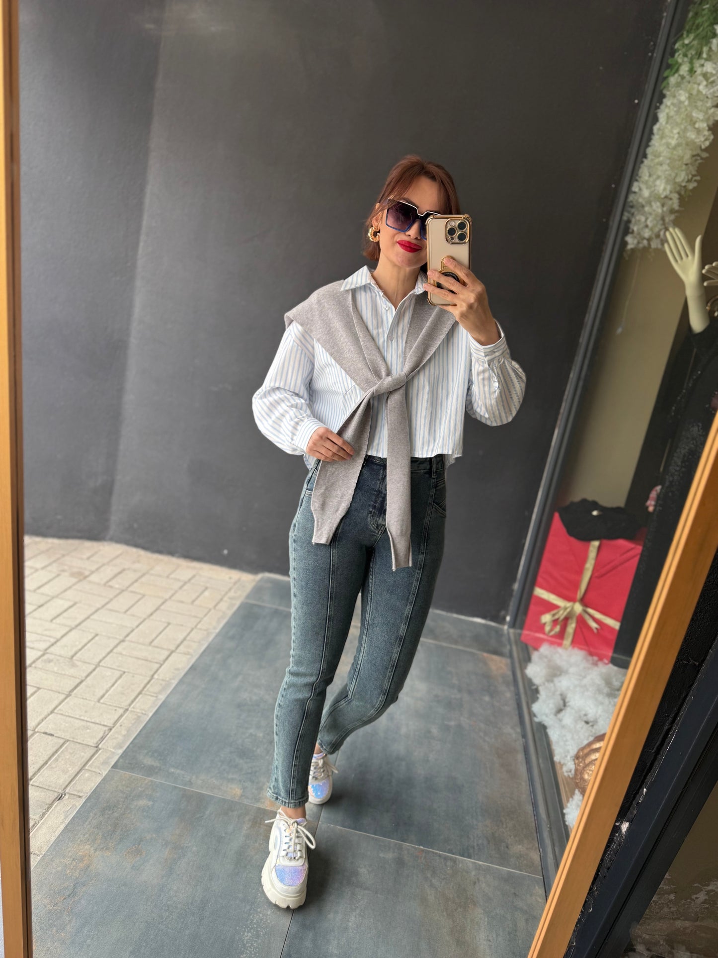 Xlove Oksitli Önden Şeritli Jean