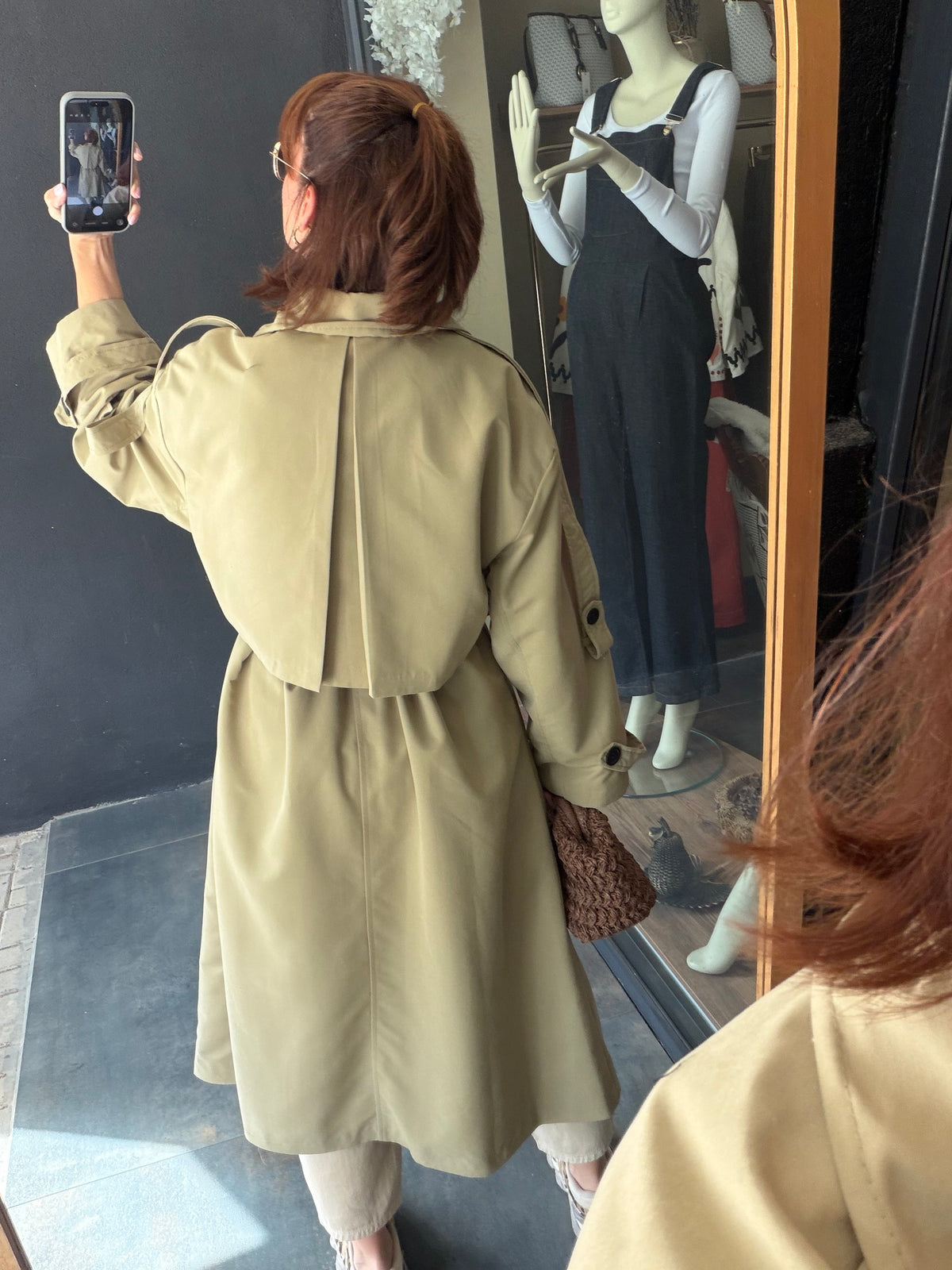 Alveron Bej Oversize Trenchcoat