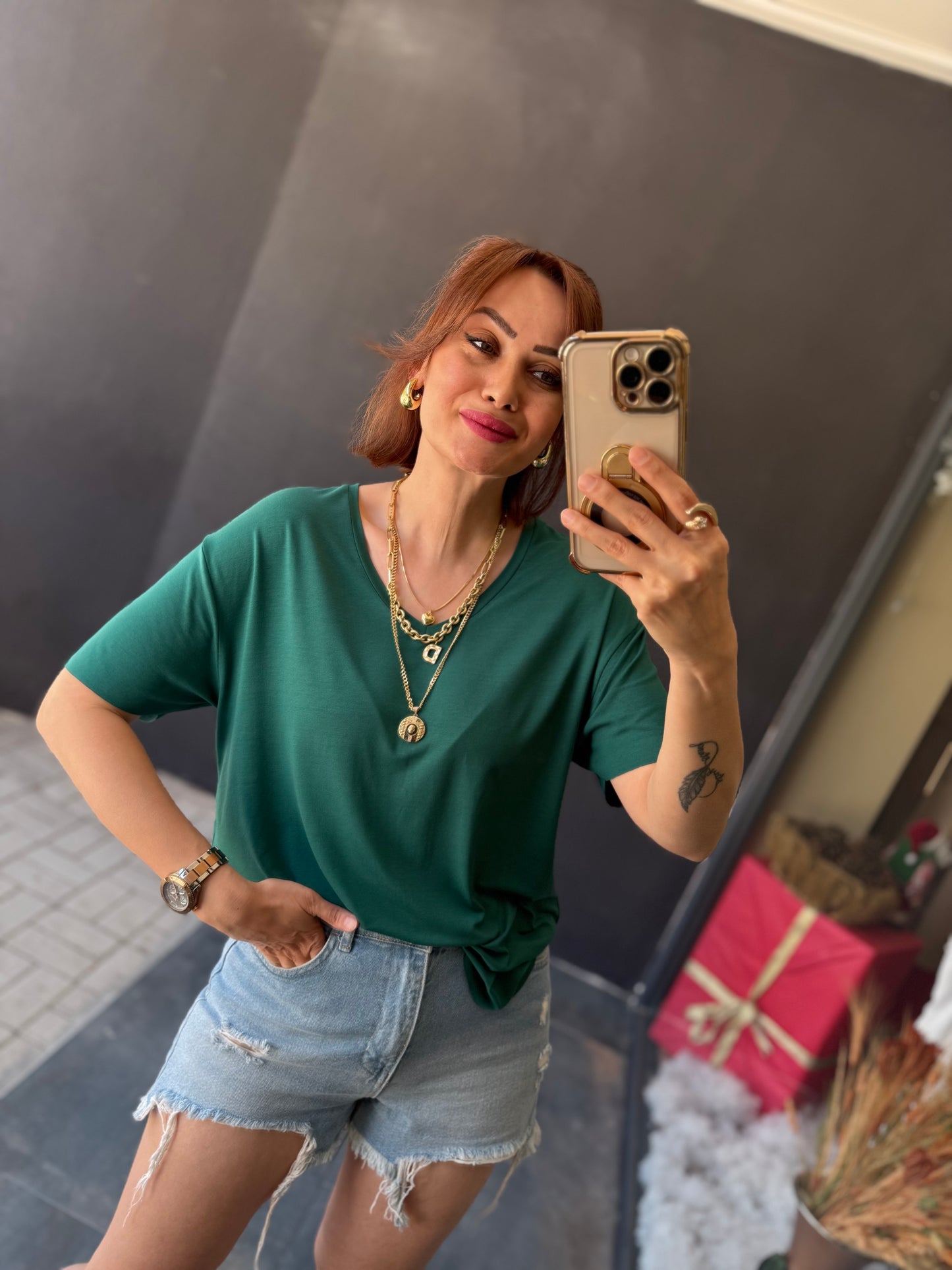 The Secret Yeşil Yuvarlak T-Shirt