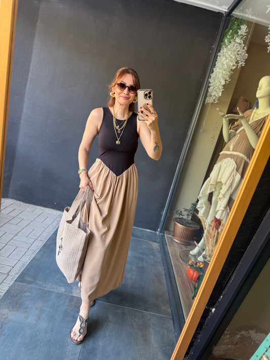 Gng Poplin Kahve Elbise