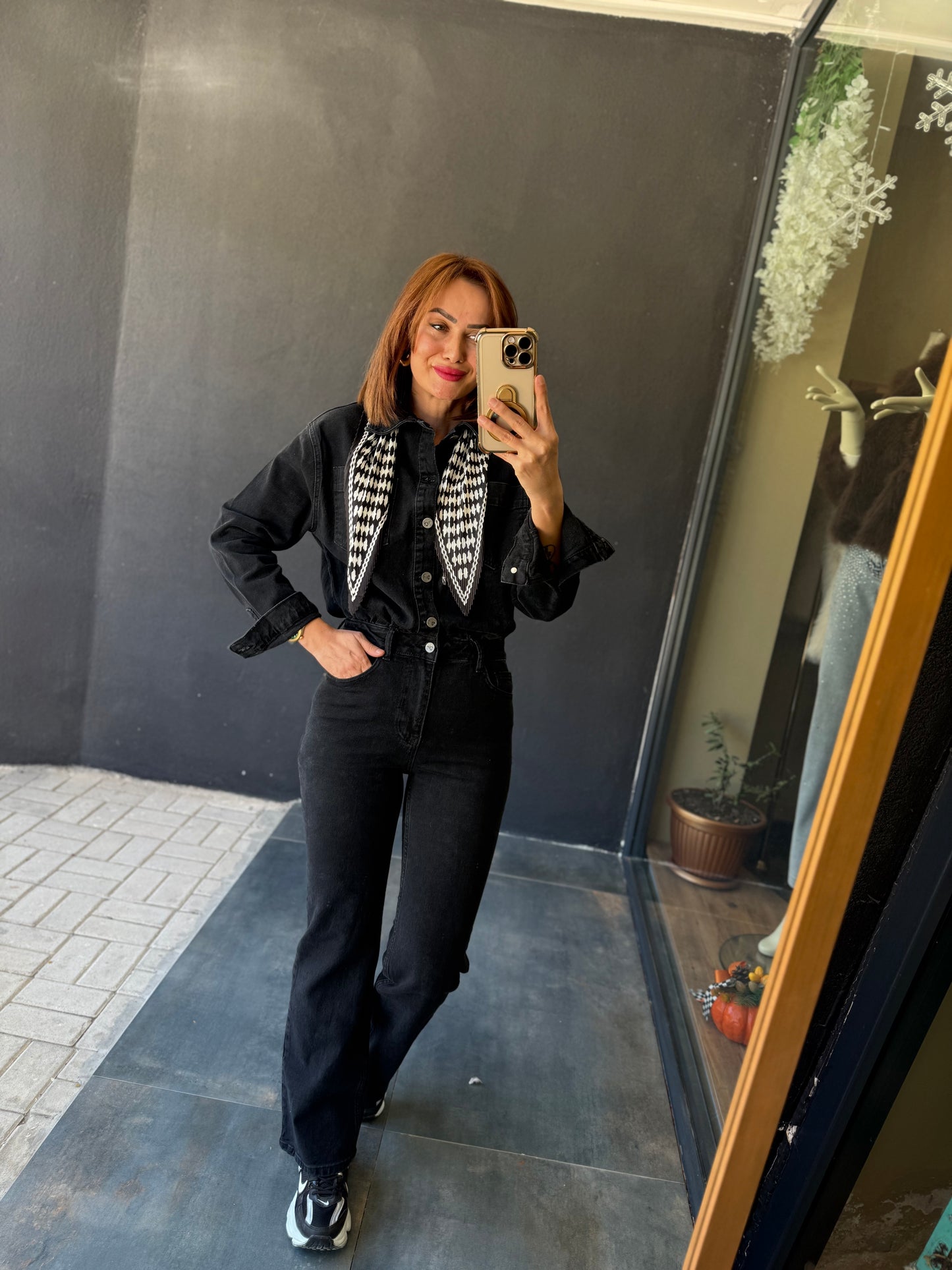 Xlove Siyah Toparlayıcı Jean Tulum