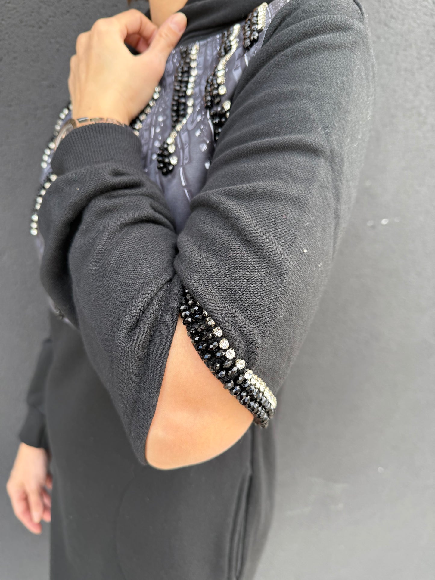 Dq Mane Siyah Taş Dety Elbise