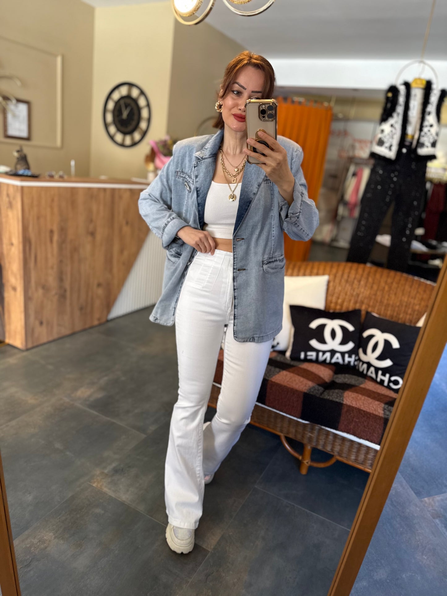 Xlove Beyaz İspanyol Jean