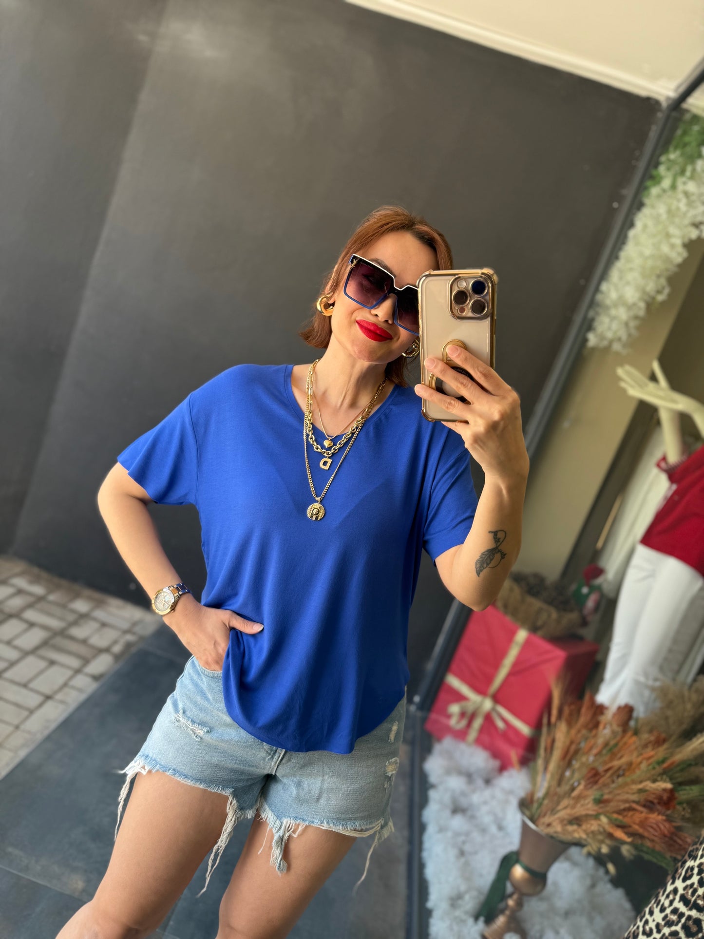 The Secret Mavi Yuvarlak Yaka Basic