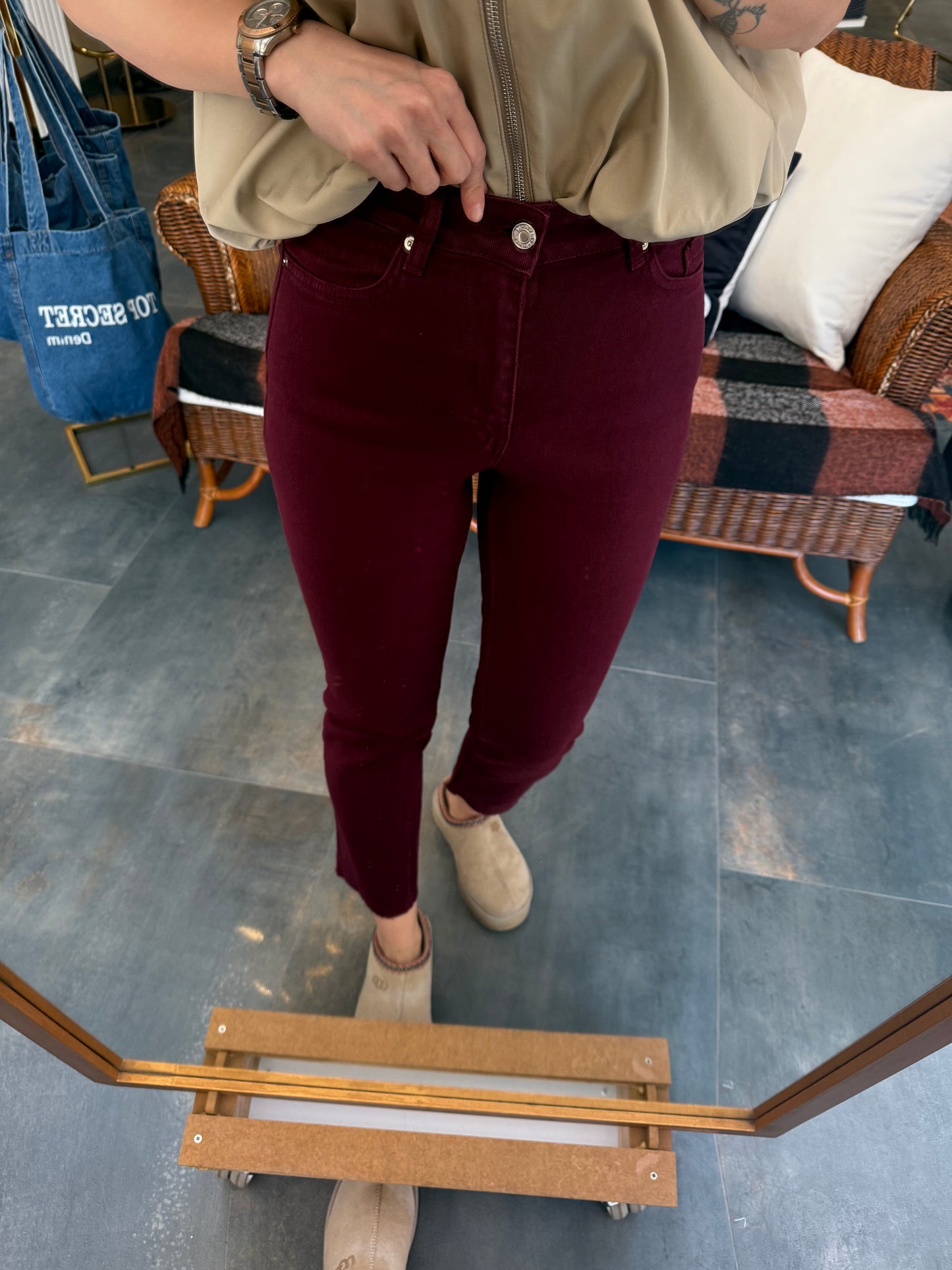 Xlove Bordo Jean Pantolon