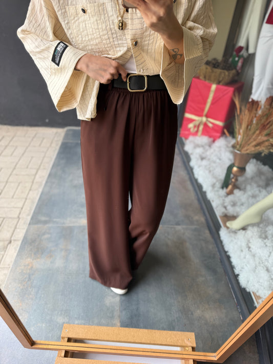 Rain Kahve Palazzo Pantolon