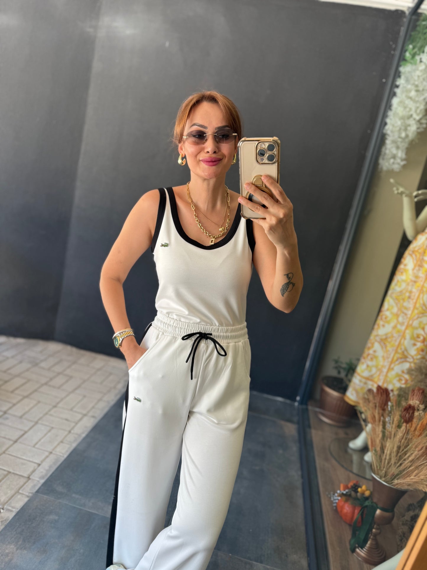 Laxet Beyaz Modal Eşofman Takımı